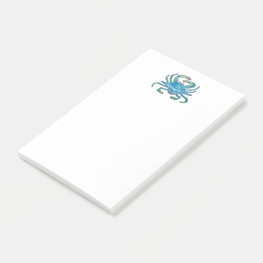 Watercolor Crab Post-it Klebezettel (angewinkelt)