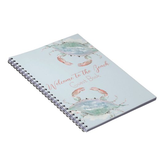 Watercolor Crab Rental Guest Book Notizblock (Rechte Seite)