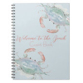 Watercolor Crab Rental Guest Book Notizblock (Vorderseite)