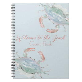 Watercolor Crab Rental Guest Book Notizblock