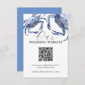 Watercolor Crab Wedding Cards Begleitkarte (Vorne/Hinten)