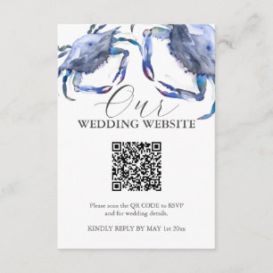 Watercolor Crab Wedding Cards Begleitkarte