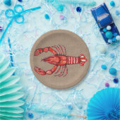 Watercolor Crawfish Burlap Pappteller (Party)