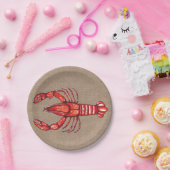 Watercolor Crawfish Burlap Pappteller (Party)