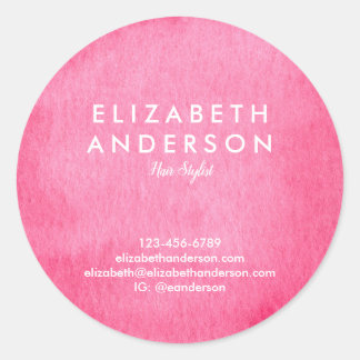 Watercolor crimson Classic Round Sticker
