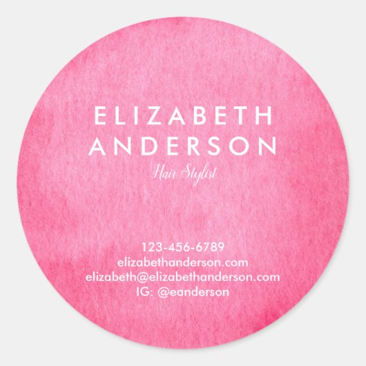 Watercolor crimson Classic Round Sticker (Vorderseite)