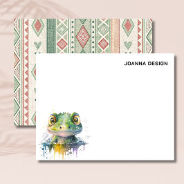 Watercolor Crocodile Elegant Stationery Note Card Einladung