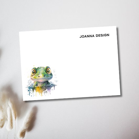 Watercolor Crocodile Minimalist Personalized Post-it Klebezettel