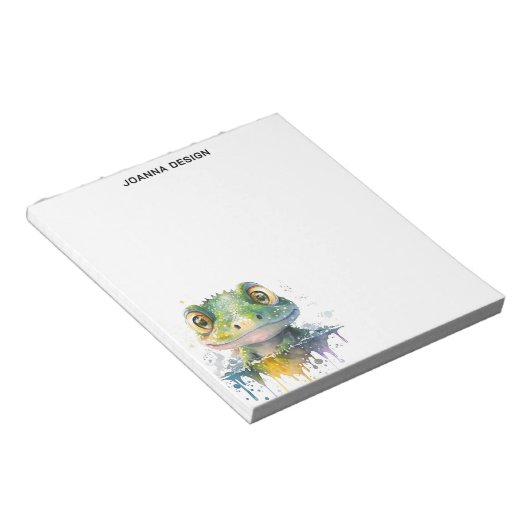 Watercolor Crocodile Sophisticated Notepad Notizblock (angewinkelt)