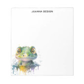Watercolor Crocodile Sophisticated Notepad Notizblock (Vorderseite)