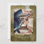 Watercolor Crocus Martini Olivenbaum Weihnachtskar Einladung (Vorderseite)