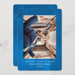 Watercolor Crocus Nebulas Blue Weihnachtskarte Einladung