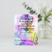 Watercolor cross bible verse Christian Postkarte (Stehend Vorderseite)