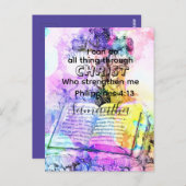 Watercolor cross bible verse Christian Postkarte (Vorne/Hinten)