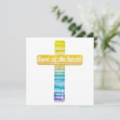 Watercolor Cross Taufe Einladungen Religiös (Stehend Vorderseite)