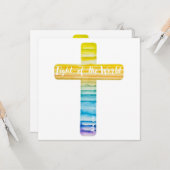 Watercolor Cross Taufe Einladungen Religiös (Vorderseite/Rückseite Beispiel)
