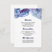 Watercolor Crystal Blue Wedding Information Begleitkarte (Vorne/Hinten)