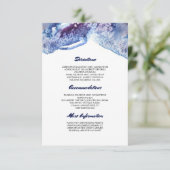 Watercolor Crystal Blue Wedding Information Begleitkarte (Stehend Vorderseite)