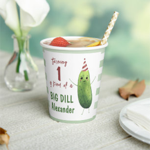 Watercolor Cucumber Big Dill Geburtstagsparty Pappbecher