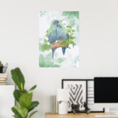 Watercolor Cuddling Parrot Bird Couple Tropical Poster (Heimbüro)