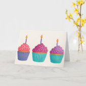 Watercolor-Cupcakes Karte (Gelbe Blume)