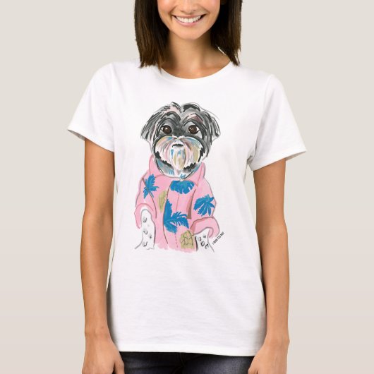 WATERCOLOR CUSTOM DOG SHIHTZU FÜGEN IHREN EIGENEN T-Shirt (Vorderseite)