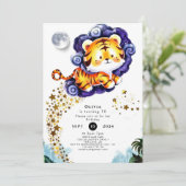 Watercolor Custom Tiger Birthday Einladung (Stehend Vorderseite)