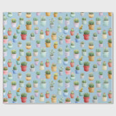 watercolor cute cactus boho nursery geschenkpapier (Flach)