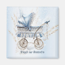 Watercolor Cute Classic Baby Stroller Blue Floral