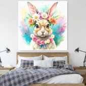 Watercolor Cute Rabbit  Leinwanddruck (Insitu (Schlafzimmer))