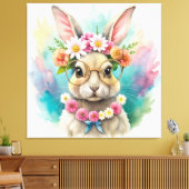 Watercolor Cute Rabbit  Leinwanddruck (Insitu (Wohnzimmer))