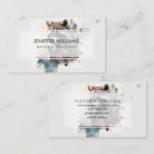 Watercolor Cute Raccoon Spring Flowers Visitenkarte (Vorne/Hinten)