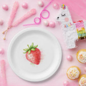 Watercolor Cute Strawberry Party event  Pappteller (Party)