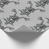 Watercolor Cycle Biker Motorcycle Art Geschenkpapier (Ecke)