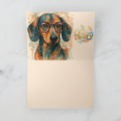 Watercolor Dachshund Hello Greeting Card Karte (Innenseite)