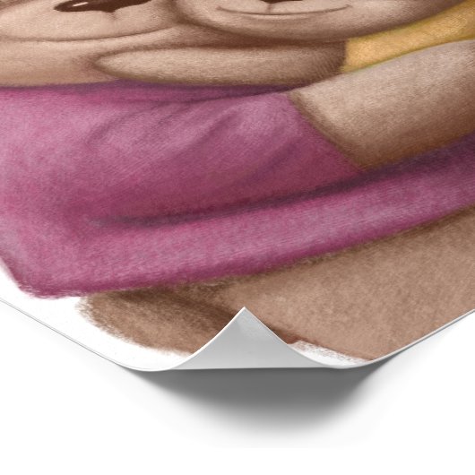 Watercolor Daddy Bear Hug | Bärenwand Poster (Ecke)