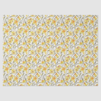 Watercolor Daffodil Floral Garden Spring Seidenpapier