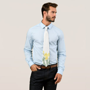 Watercolor Daffodil Neck Tie Krawatte