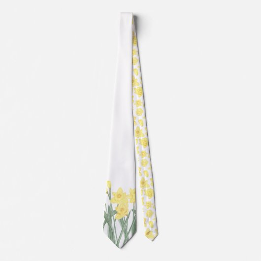 Watercolor Daffodil Neck Tie Krawatte (Vorderseite)