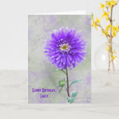 Watercolor Dahlia Birthday Karte (Gelbe Blume)
