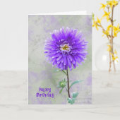 Watercolor Dahlia Birthday Karte (Gelbe Blume)