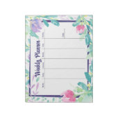 Watercolor Dainty Floral Weekly Planer Notizblock (Rotiert)