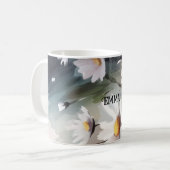 Watercolor Daisies Individuelle Name Kaffeetasse (Vorderseite Links)