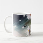 Watercolor Daisies Individuelle Name Kaffeetasse (Links)