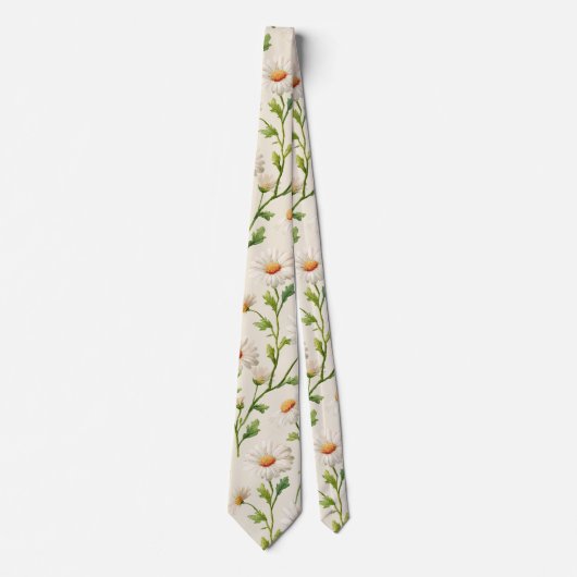 Watercolor Daisies Pattern Krawatte (Vorderseite)