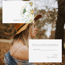 Watercolor Daisies Polterabend Vielen Dank Dankeskarte