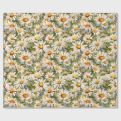 Watercolor Daisies Wrapping Paper Roll Geschenkpapier (Flach)