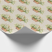 Watercolor Daisy Basket Geschenkpapier (Ecke)