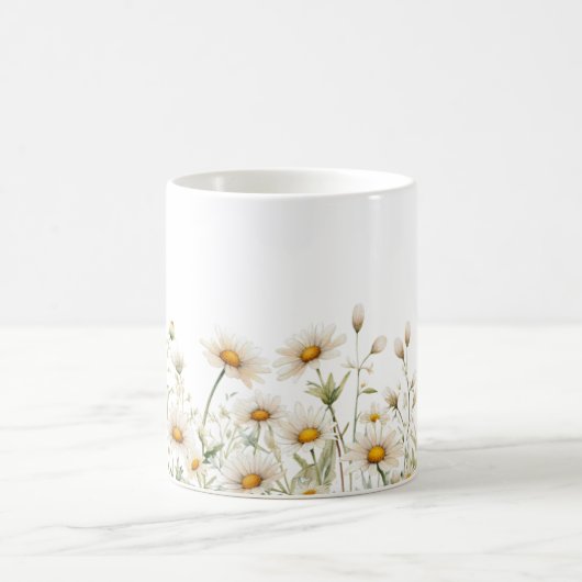 Watercolor Daisy Blume Kaffeetasse (Mittel)