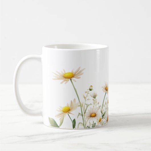 Watercolor Daisy Blume Kaffeetasse (Links)